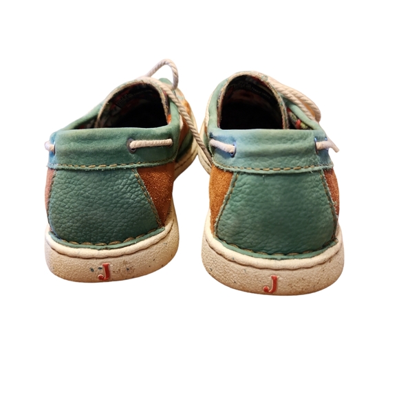 Justin Easy Rider Teal Leather Boaties Driving Shoes Size 11M - Picture 4 of 8